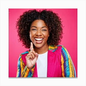 African American Young Woman Smiling With An Expression Of Happiness And Success Isolated Against (6) Canvas Print