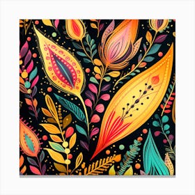 Colorful Floral Pattern 1 Canvas Print