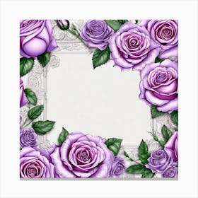 Purple Roses Frame 7 Canvas Print
