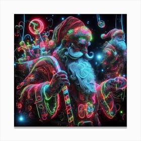 Neon Santa Canvas Print