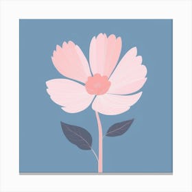 A White And Pink Flower In Minimalist Style Square Composition 648 Canvas Print