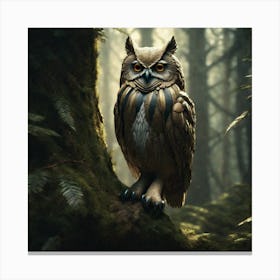 Owl In The Forest 87 Canvas Print