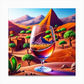 Wine Glass In Desert 7 Canvas Print