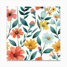 Floral Seamless Pattern 5 Canvas Print