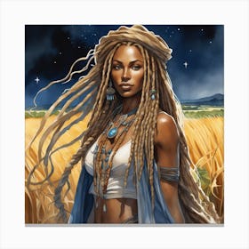 Woman With Dreadlocks Canvas Print