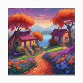 Dreamscape Pathway A Vibrant Landscape Inspired By Van Gogh (1) Canvas Print