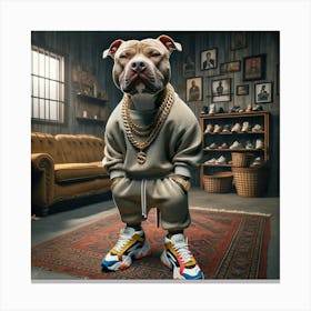 Dog With Sneakers 2 Canvas Print