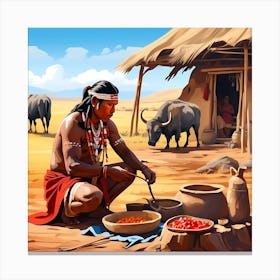 Indian Cooking Canvas Print