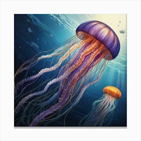 Jellyfish Underwater 2 Canvas Print