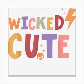 Funny Halloween Woman Girl Wicked Cute Witch Hat Vinatge Canvas Print