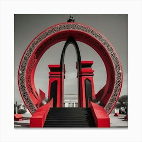 Gran Portal Circular Con Escalera Canvas Print