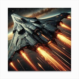 A Sleek And Fast Ember Wing Frigate From The Ignis Canvas Print