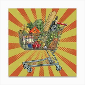 Pop Shopping Cart Canvas Print