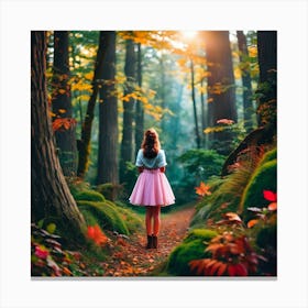 Little Girl In The Forest 1 Canvas Print