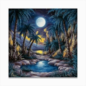 moonlit oasis 6 Canvas Print