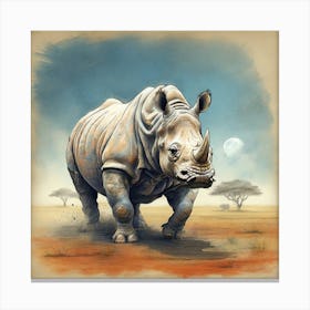 Rhinoceros 7 Canvas Print