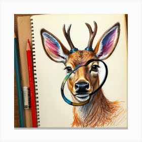 Deer Drawing 34 Canvas Print