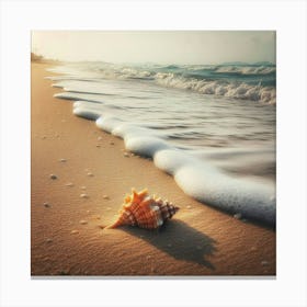 Seashell On The Beach 2 Canvas Print