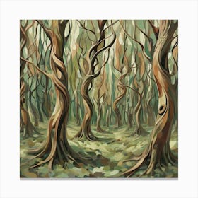 Twisted Trees In The Forest Canvas Print