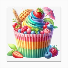 Rainbow Cupcake 12 Canvas Print