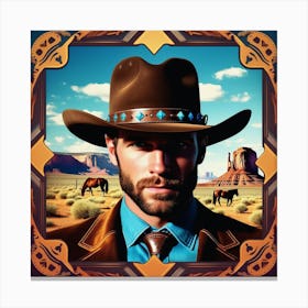 Cowboy In Hat 2 Canvas Print