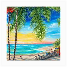 Sunset On The Beach 1 Canvas Print