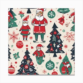 Christmas Tree Seamless Pattern Canvas Print