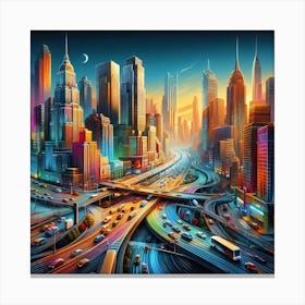 Futuristic Cityscape 17 Canvas Print