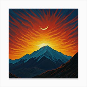 Sunset Over The Mountains Canvas Print