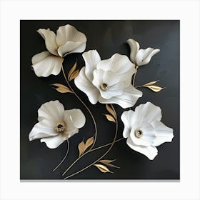 White Flowers Wall Art Canvas Print