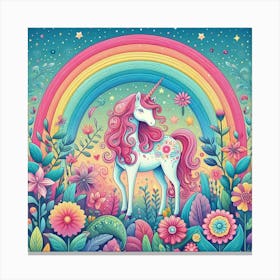 Unicorn In The Rainbow 1 Canvas Print