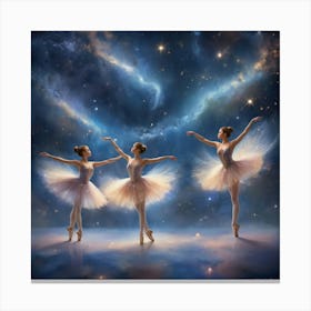 Three Ballerinas In Space paintings art print Canvas Print