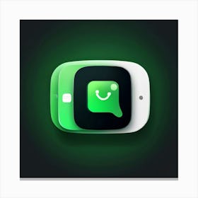 Wechat Messaging App Icon Logo Chat Social Media Communication Platform China Tencent Mo (1) Canvas Print