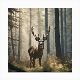 Deer In The Forest 216 Canvas Print