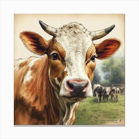 Cow On A Farm Canvas Print