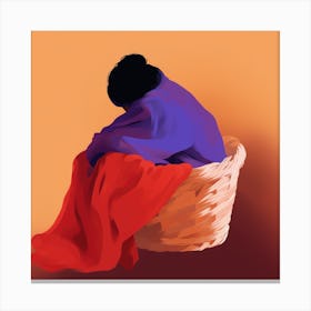 Woman In A Basket 8 Canvas Print