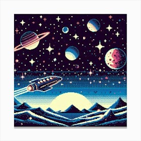 8-bit deep space exploration 3 Canvas Print