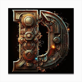 Steampunk Letter D Canvas Print