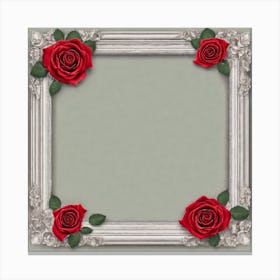 Frame With Roses 32 Canvas Print