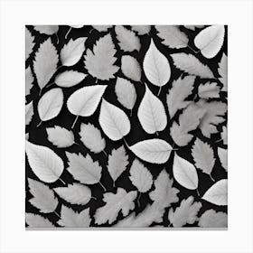 Black And White Leaves 3 Canvas Print