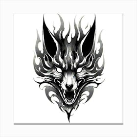 Tribal Wolf Head Canvas Print