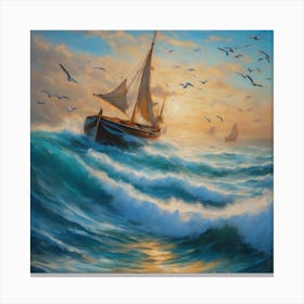 BB Borsa Sailboat Storm Canvas Print