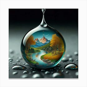 Landscape In A Drop Of Water Canvas Print