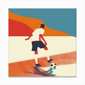 Soccer Player Kicking A Soccer Ball Canvas Print