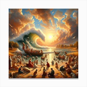 Great Flood Noah's ship Canvas Print