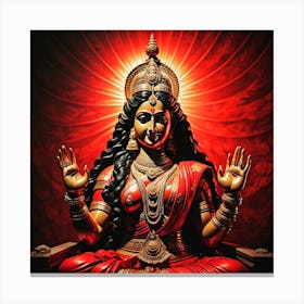 Maa Durga In Beautiful and Authentic Red look Canvas Print