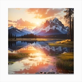 Sunset In The Mountains 3 Canvas Print