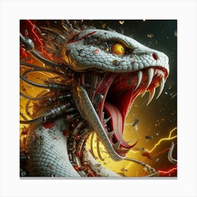 Cyborg Snake Canvas Print