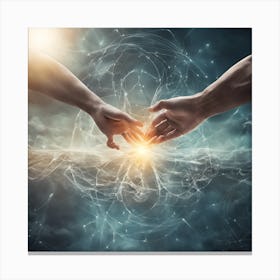 0 One Hand Touches The Other, And Energy Spreads Eve Esrgan V1 X2plus Canvas Print