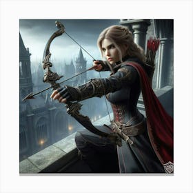 Girl With A Bow And Arrow Canvas Print